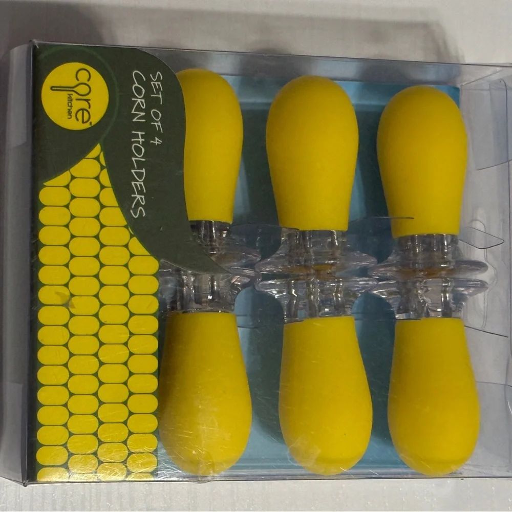 Core Kitchen Set of 4 Corn 🌽 Holders – Rubber Grip Handles, Dishwasher Safe